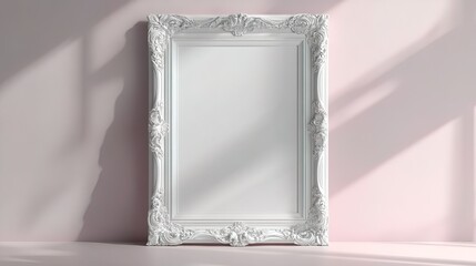 A blank white frame with an elegant, subtle drop shadow 