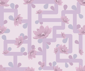 Seamless purple floral pattern designed for fabric, walls and more.