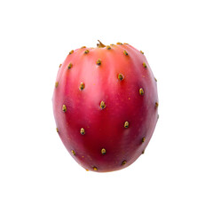 Fresh, ripe red apple fruit with a juicy green leaf isolated  perfect for healthy food and diet concepts