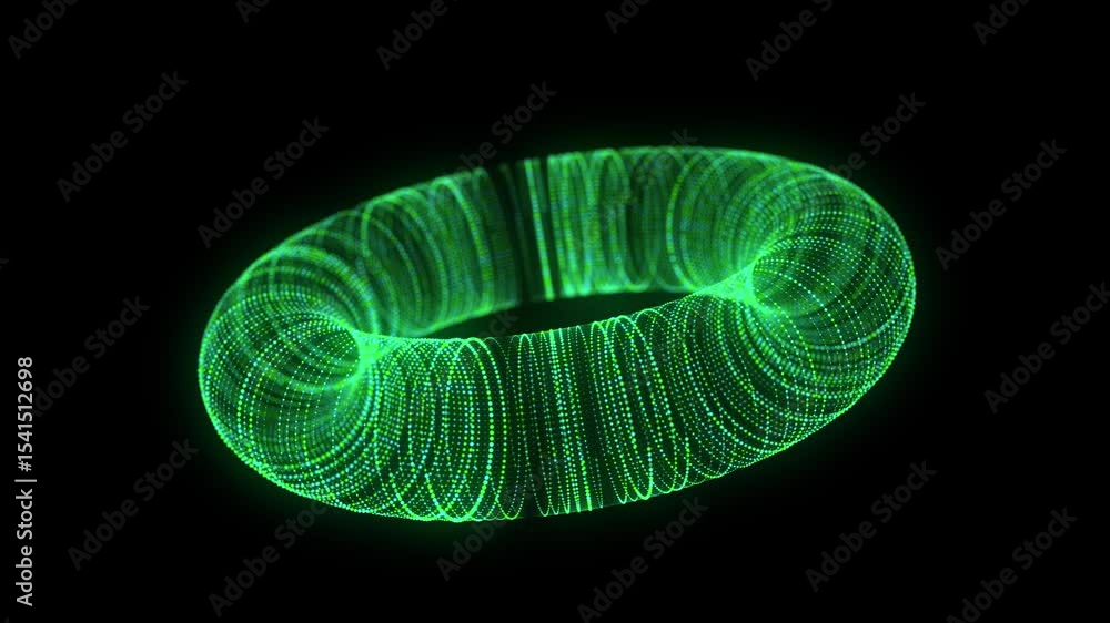 Poster color wireframe torus with connection dots and lines. 3d geometric form. realistic isolated model. 3