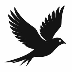 Obraz premium Black Flying Canary Bird Silhouette