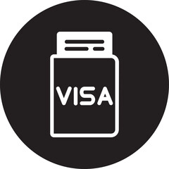 Fototapeta premium Visa glyph icon