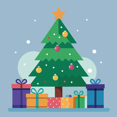 christmas tree with gifts