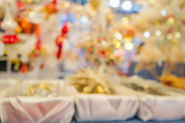 Blurred Christmas gift store view perfect for a festive abstract background