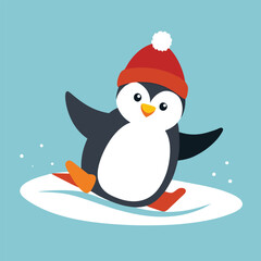penguin with santa hat
