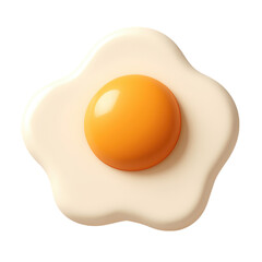 3D of Fried egg on a plain background
