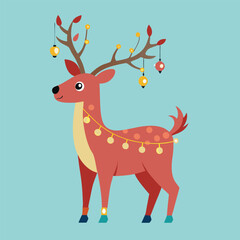 christmas deer vector illustration