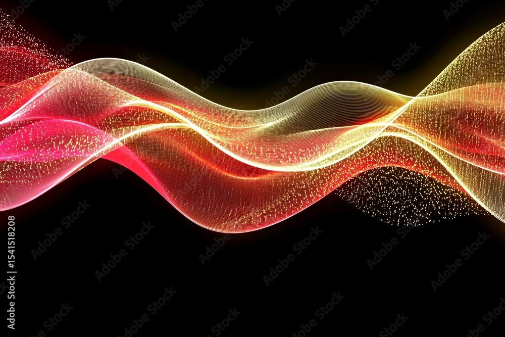 Poster dynamic abstract fluid art with vibrant colors and smooth transitions on a black background design