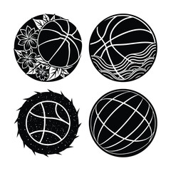 Obraz premium Basketball bundle silhouette 
