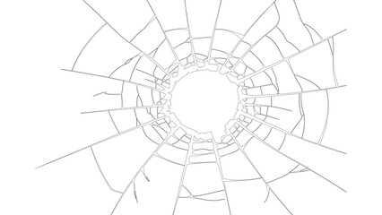 Shattered Glass Crack Pattern Abstract Art Design