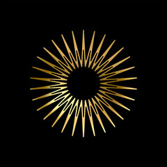 Outline Gold Star icon. Holiday stars line art