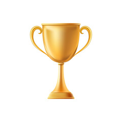 3D Gold Award Cup. Winner trophy. Award ceremony