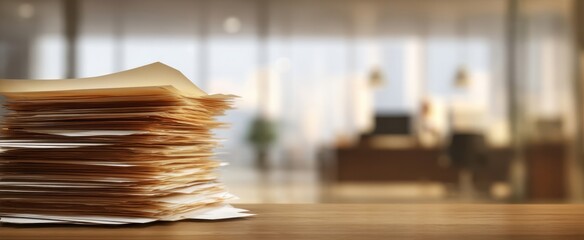 The Stack of Papers Piling Up in a Modern Office Space