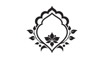 Obraz premium Ornamental Badge Frame with Lotus Accent