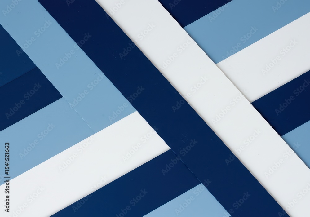 Poster abstract geometric pattern with diagonal blue and white lines