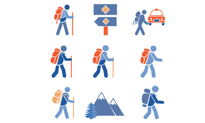 hiker mountain climber adventure silhouette