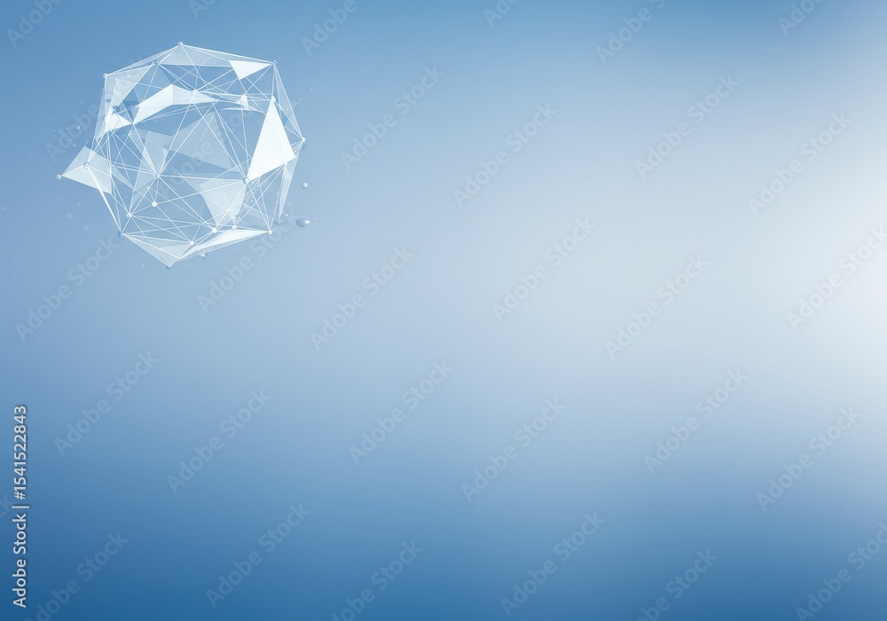 Poster abstract geometric sphere with connecting lines on a blue background