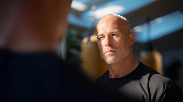 Krav Maga Defense Training with Master in a Reflective Room