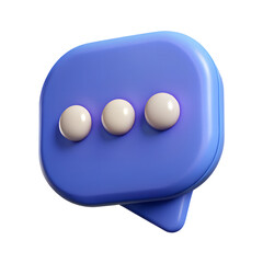 3D Chat Bubble With Dots Icon Illustration Dialog