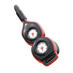 black and red Gauge 3d Icon Illustration