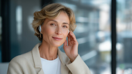 Fototapeta premium Hearing test conducted by a doctor with audiogram visualization