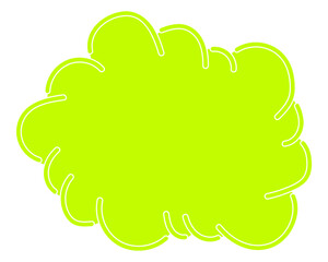 シンプルなカラーの吹き出し　雲形