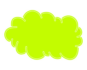 シンプルなカラーの吹き出し　雲形