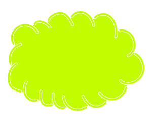 シンプルなカラーの吹き出し　雲形