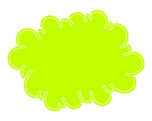 シンプルなカラーの吹き出し　雲形