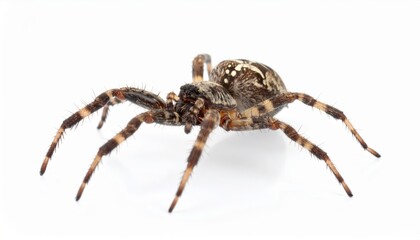 Spider close view over white background, no shadow