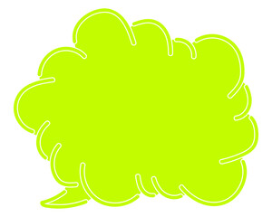 シンプルなカラーの吹き出し　雲形