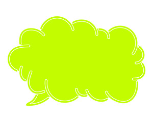 シンプルなカラーの吹き出し　雲形