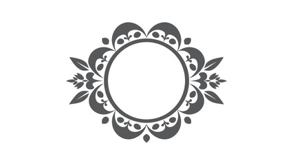 Elegant Round Border Frame with Petal Pattern