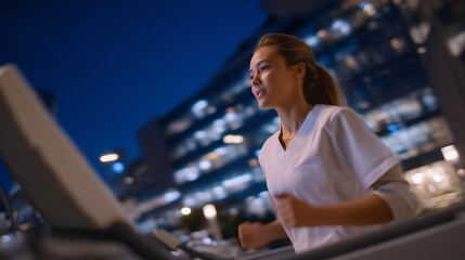 Stress Test in Progress with Heart Monitor and Treadmill