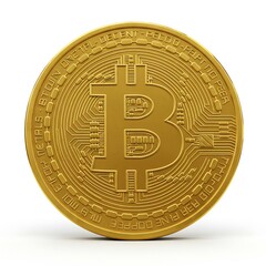 Digital Gold High-Resolution 3D Render of a Bitcoin Coin