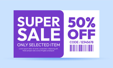Super Sale 50 Off Coupon with Barcode