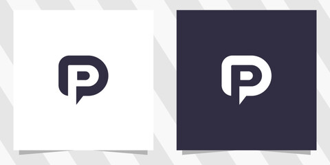 letter p logo design vector