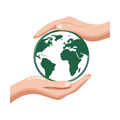Hands Sheltering Our Fragile Green Earth