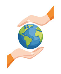 Human Hands Holding Small World Globe