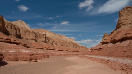 Fototapeta premium Red rock canyon landscape under blue sky