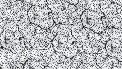 Abstract Zigzag Line Pattern with 3D Shadow Effect on White Background