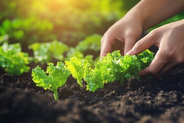 Hands harvesting fresh organic produce