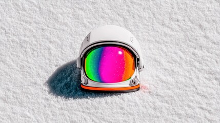 Astronaut Helmet on a White Textured Surface