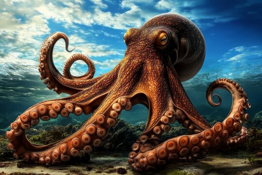 The enormous Pacific octopus, formerly named Octopus apollyon, showcases unique adaptations for survival.