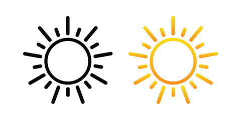 Sun Shine Icon Set Vector EPS for Weather, Brightness, and Summer Designs