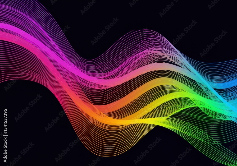 Poster abstract colorful wave lines create a vibrant and dynamic background pattern