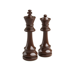 Black and white chess pieces, including the king, queen, pawn, knight, and rook, are isolated on a white background, ready for a game of strategy and competition