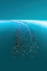 Fototapeta premium Abstract teal and white flowing design