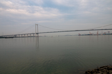 sunset over the river