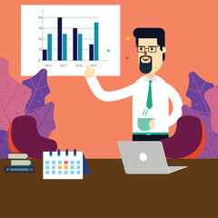 vector illustration of business man